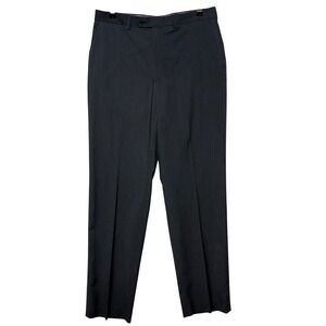 Tallia Dress Pants Mens 34x34 Charcoal Gray Trousers Flat Front Rayon Career